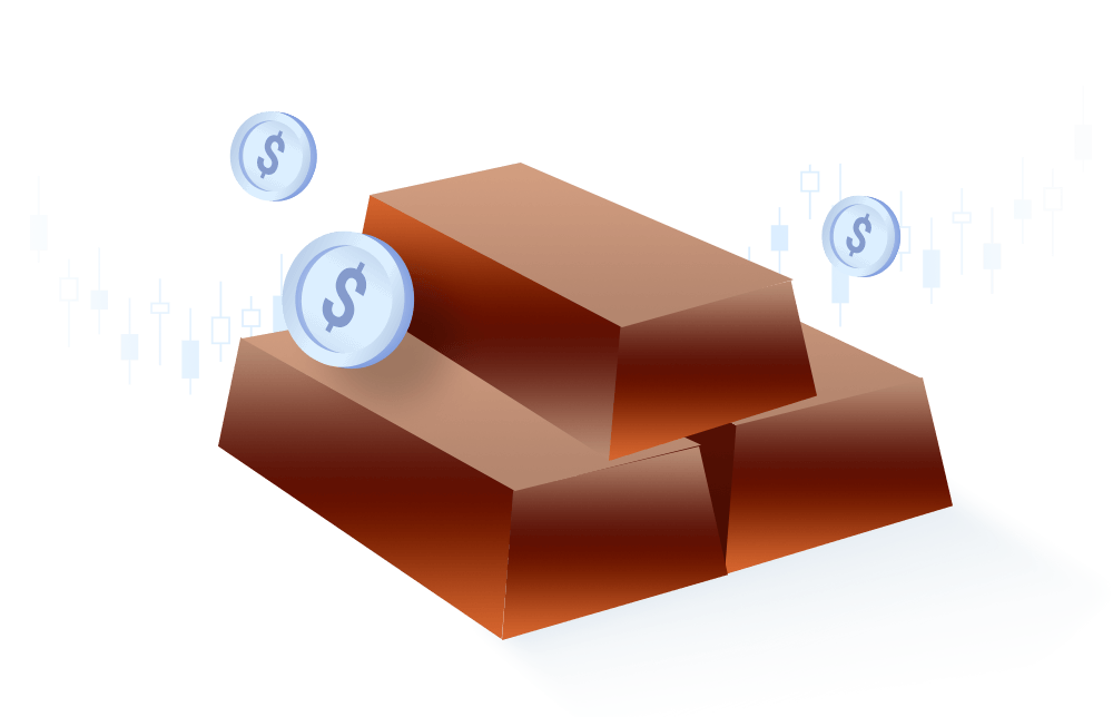 an image of copper bars on trading charts